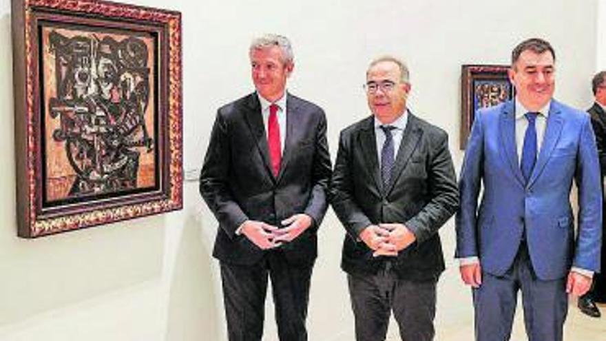 Cuadro de Laxeiro en la muestra en Compostela.   | // LAVANDEIRA