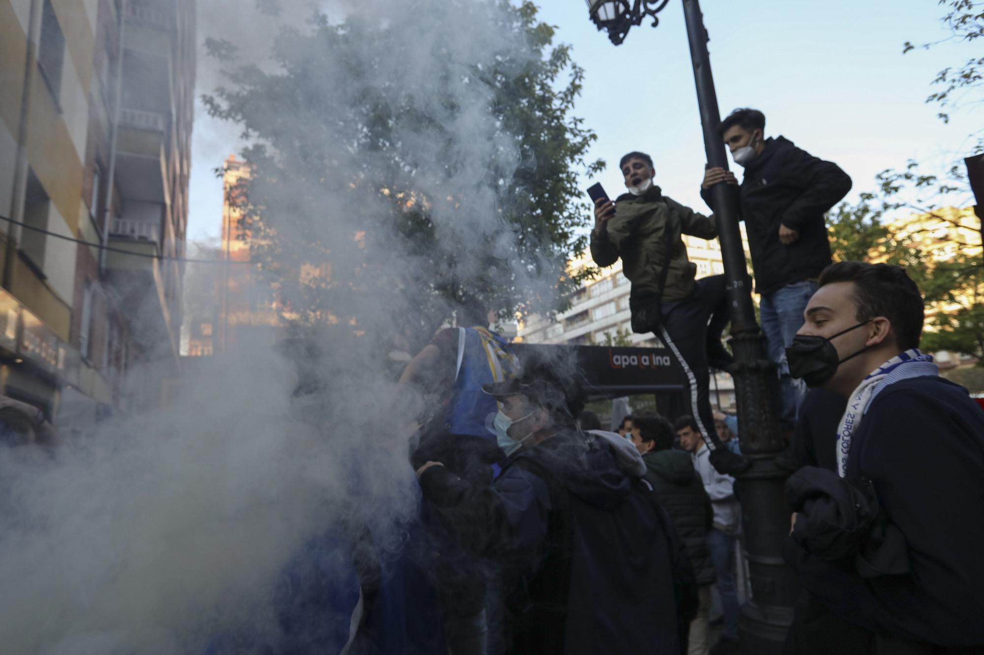 El ambiente en Oviedo durante el derbi