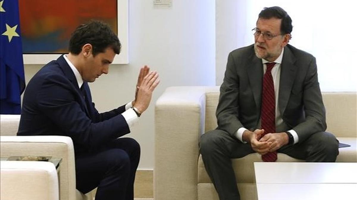 Albert Rivera y Mariano Rajoy, en la reunión en la Moncloa.