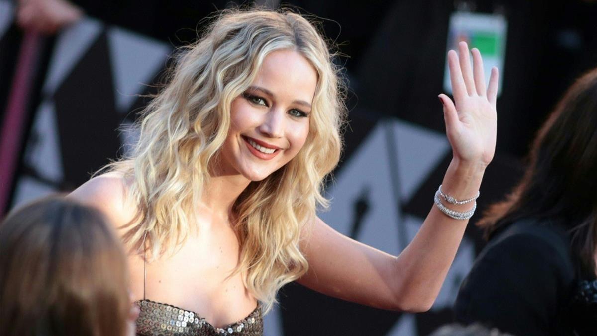 Jennifer Lawrence, el pasado día 4, llega a la gala de los Oscar, en Hollywood.