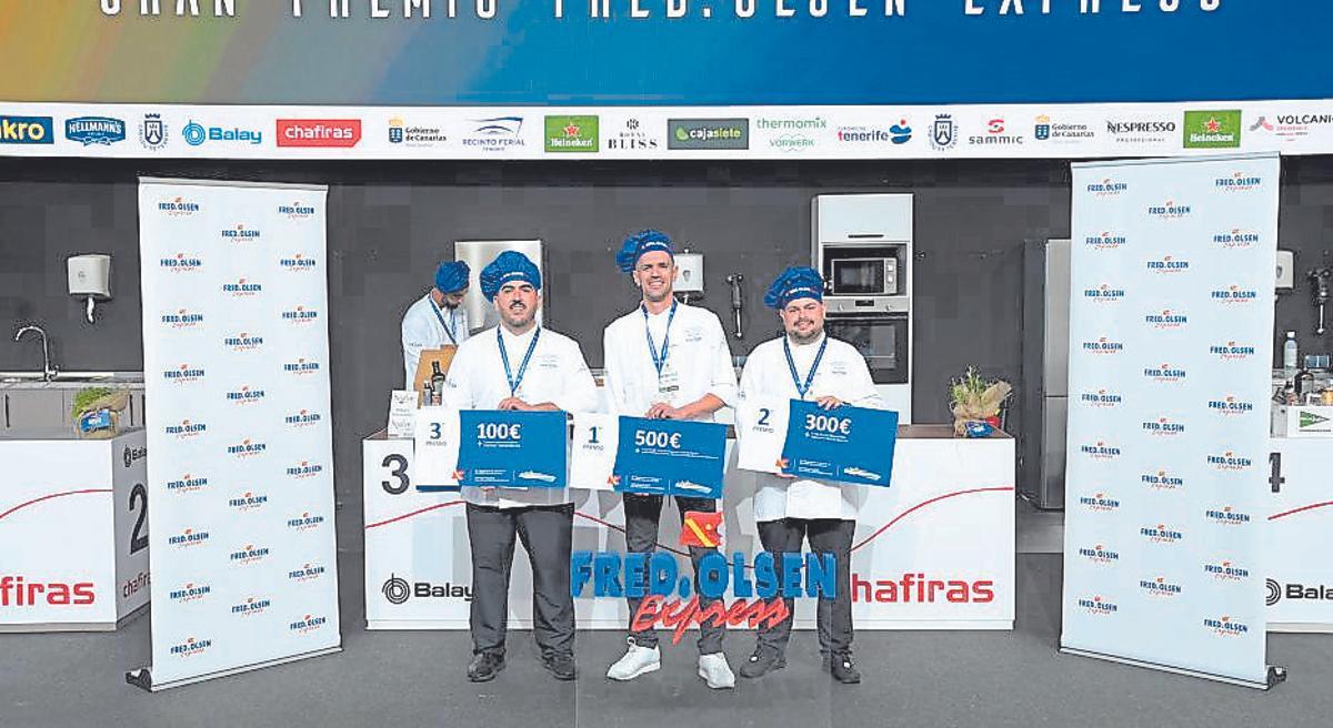 Ganador y segundo y tercer clasificado del 11º Campeonato de Canarias de Bocadillos Canarios de Autor Gran Premio Fred Olsen Express