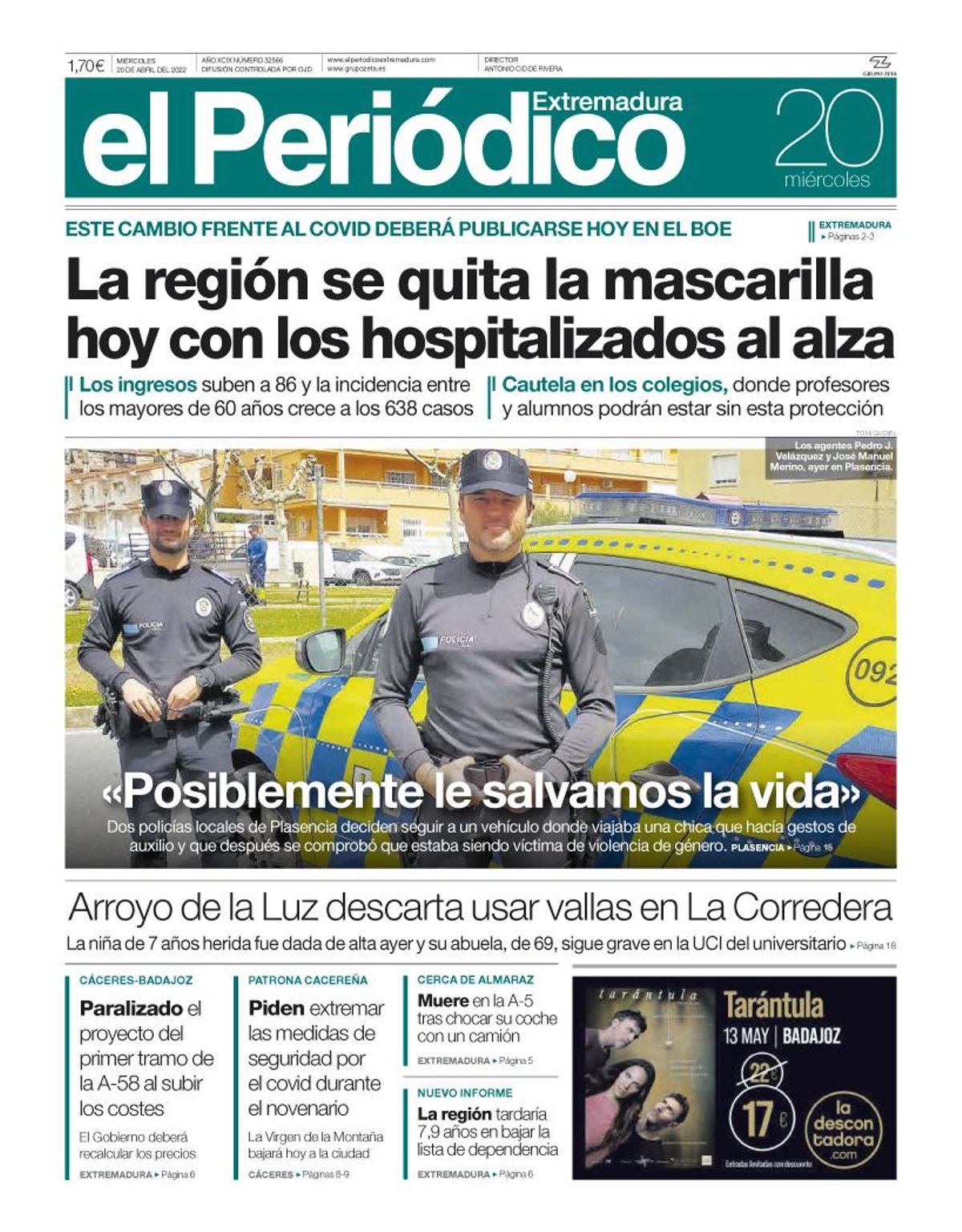 Consulta la portada correspondiente al día 20 de abril del 2022