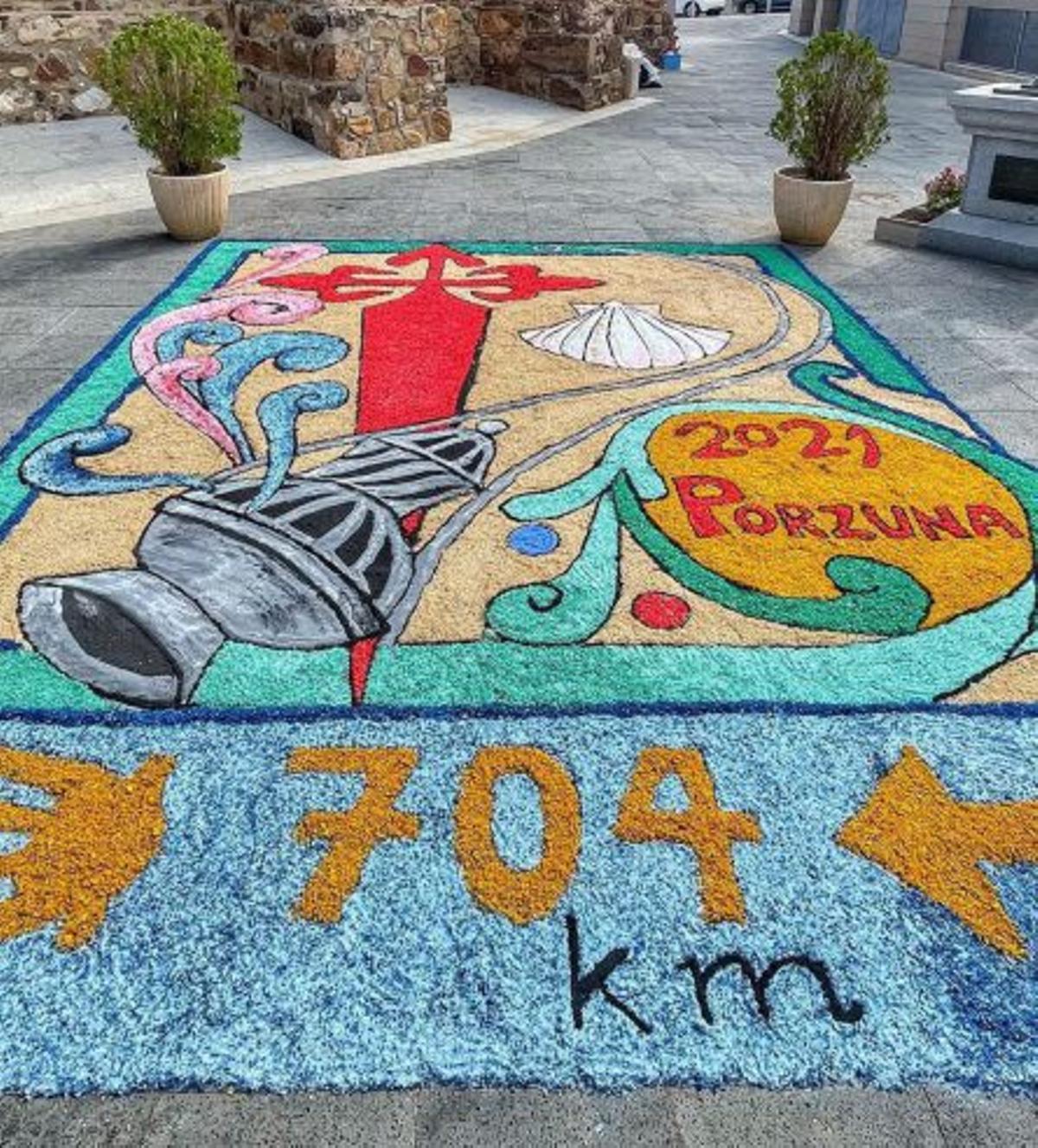 Alfombra en Porzuna en 2021. | D.P.