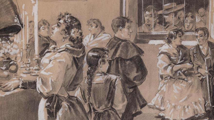 Dibujo inédito de Romero de Torres, preludio de 'Mira qué bonita era'