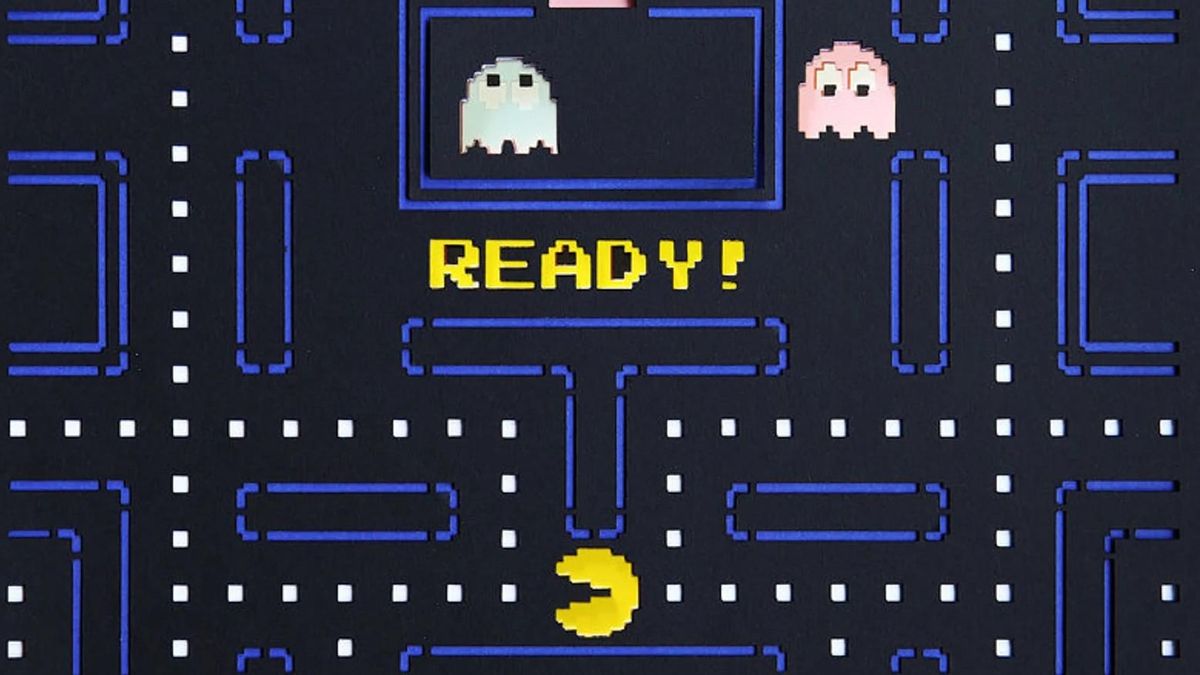 Pantalla con el juego de Pac-man.
