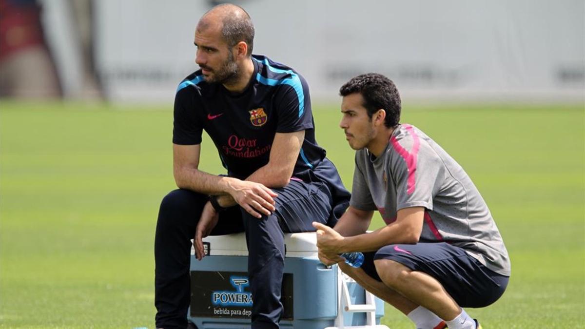 Guardiola y Pedro coincidieron en la etapa más brillante del Barcelona