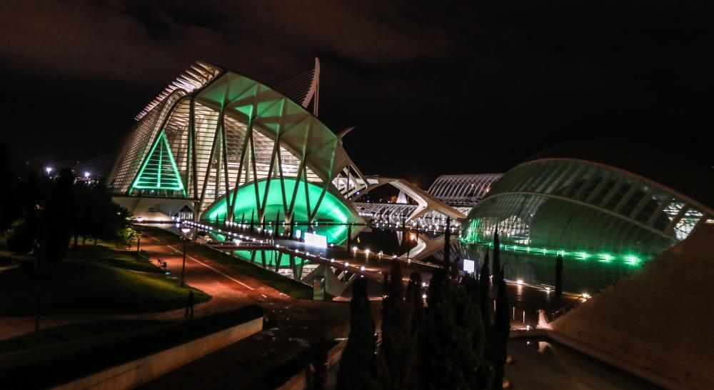 Las Artes y las Ciencias se iluminan de verde