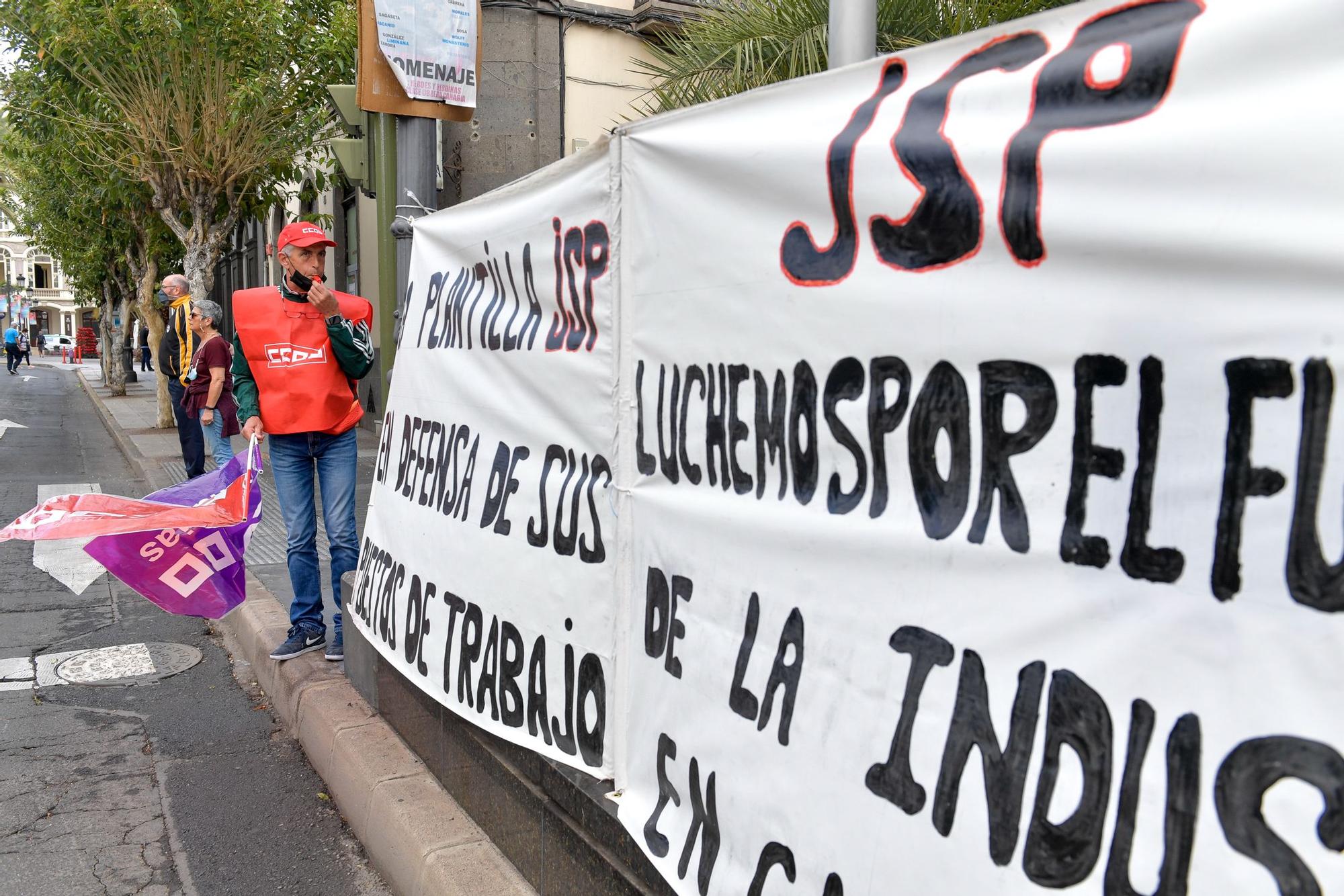 Protesta de los trabajadores de JSP en Las Palmas de Gran Canaria (03/12/2021)