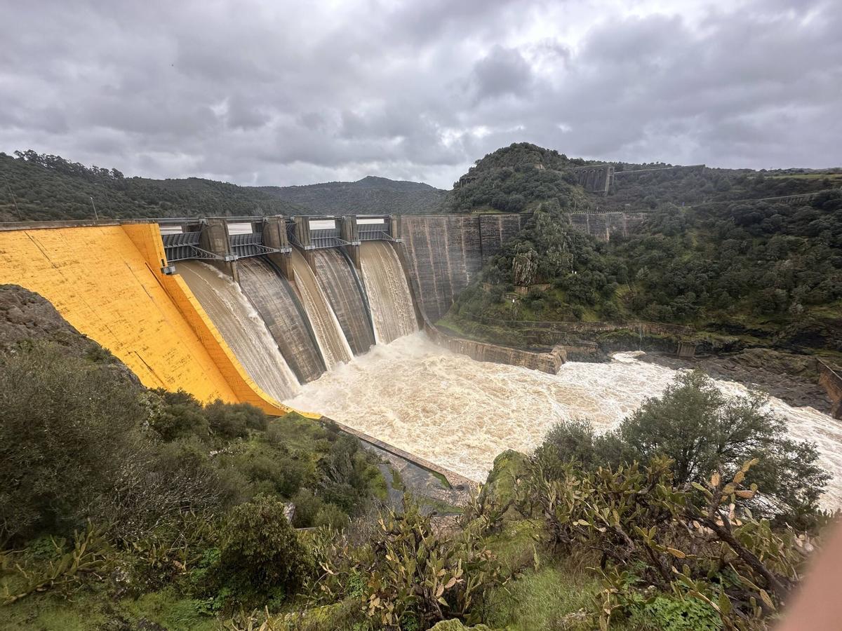 El estado de las presas de Zamora tras la crecida de los río por el temporal.