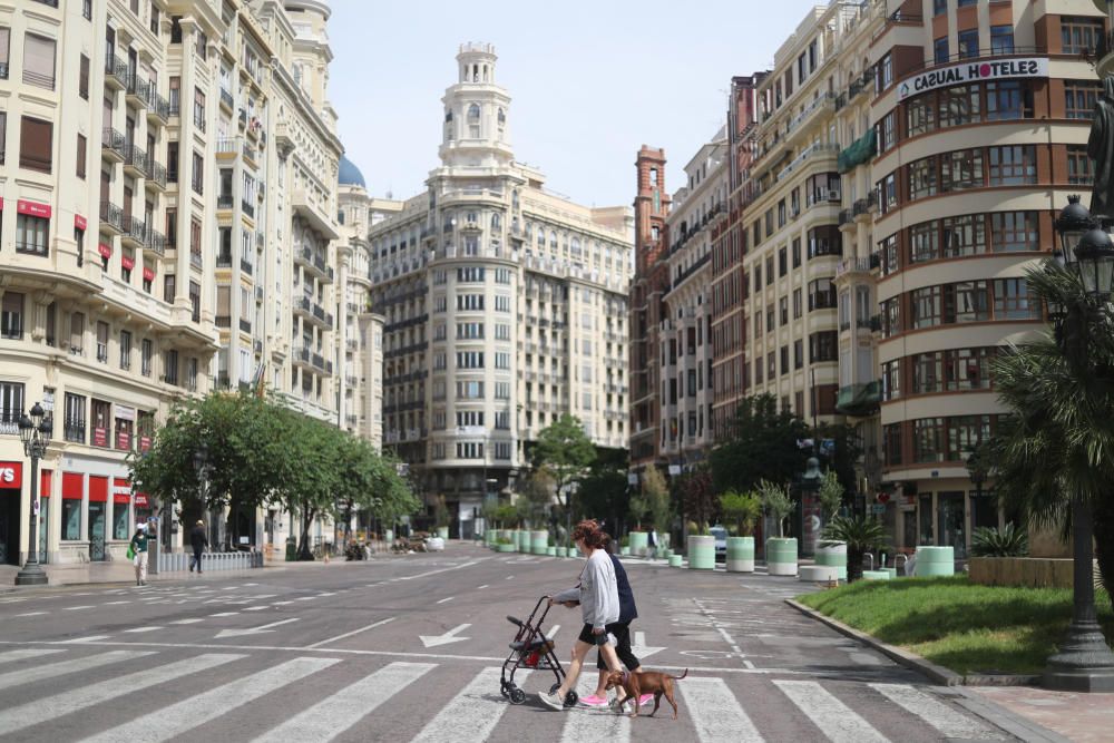 Primer fin de semana desde la peatonalización completa de la Plaza del Ayuntamiento.