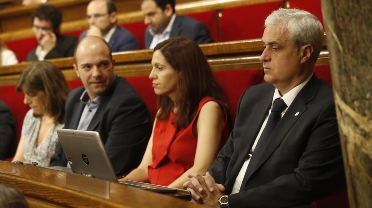 El exdiputado de Junts pel Sí, Germà Gordó, en su nueva ubiacación en el Parlament.