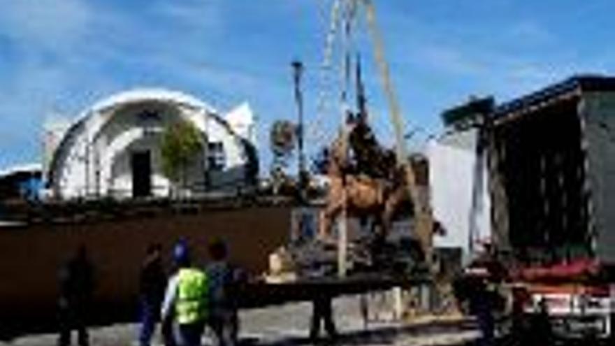 Todo listo en la carpa de la Fundación La Caixa para la exposición sobre el pueblo íbero