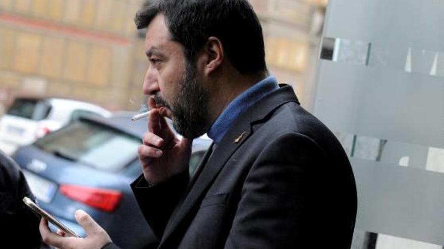 Matteo Salvini, després d&#039;una de les reunions per decidir el programa de govern.