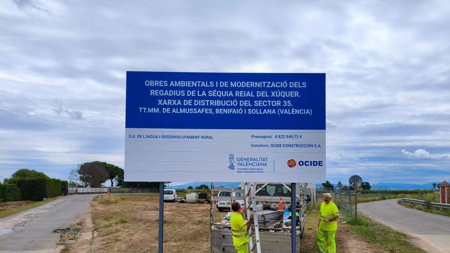 El goteo en Benifaió, Almussafes y Sollana ahorrará un 35 % de agua y enviará un hectómetro al año a l’Albufera