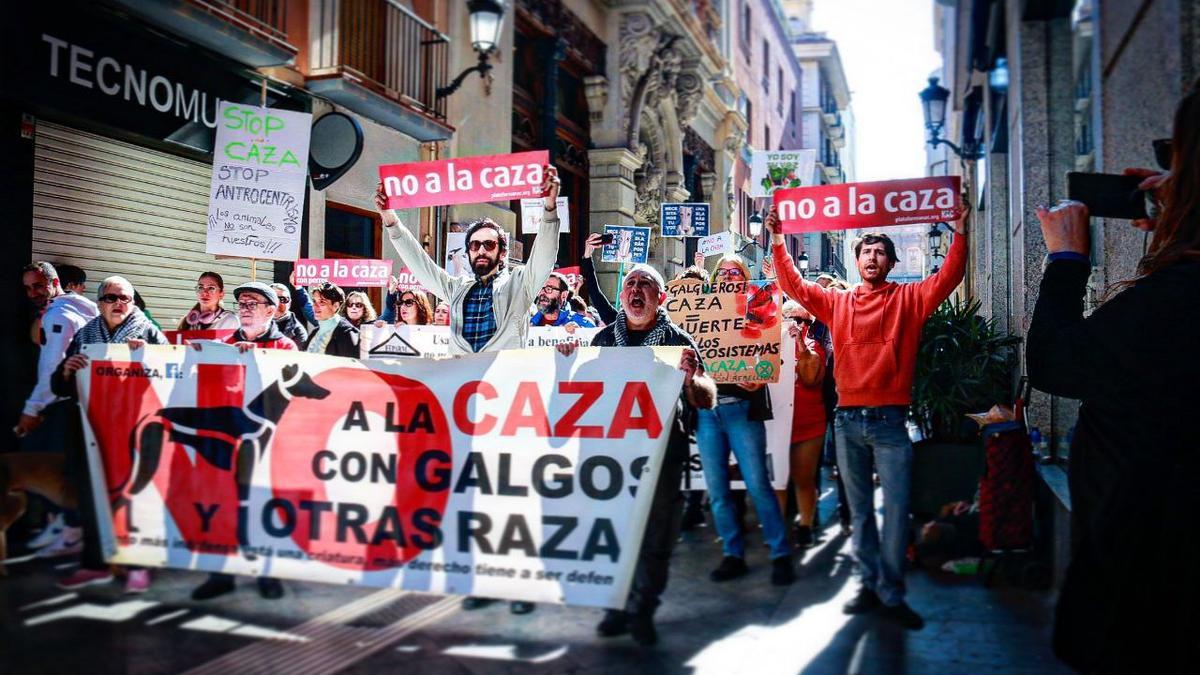 Protesta contra la caza.