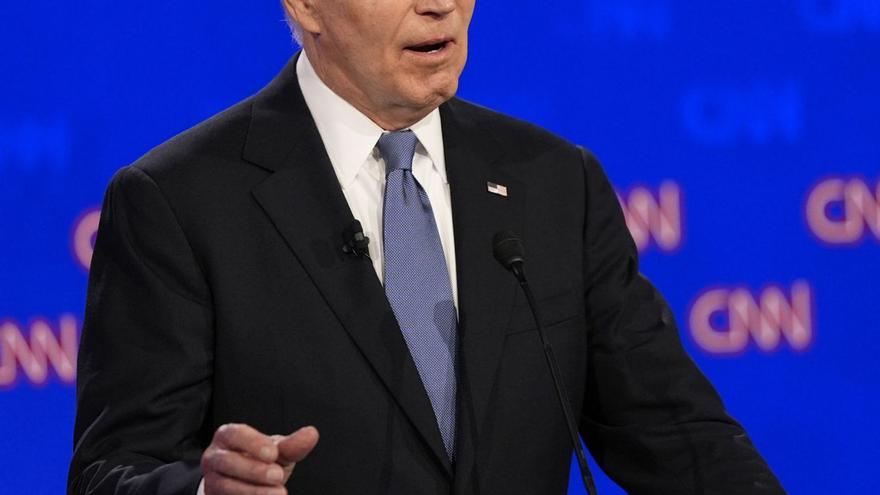 El presidente de Estados 
Unidos, Joe Biden,
 durante el debate
 celebrado en
la CNN.
 // LAP