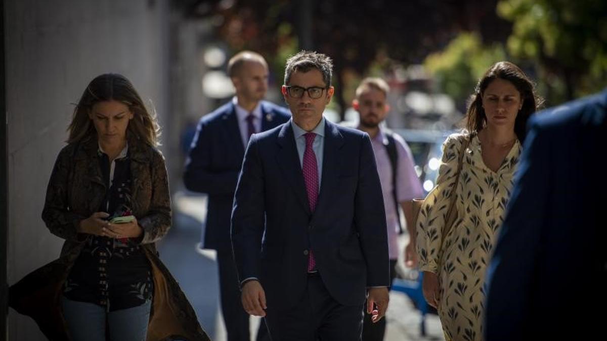 El ministro de la Presidencia, Relaciones con las Cortes y Memoria Democrática, Félix Bolaños, a su llegada al acto de conmemoración del 'proceso 1001', en el Consejo Económico y Social, este 24 de junio de 2022 en Madrid.