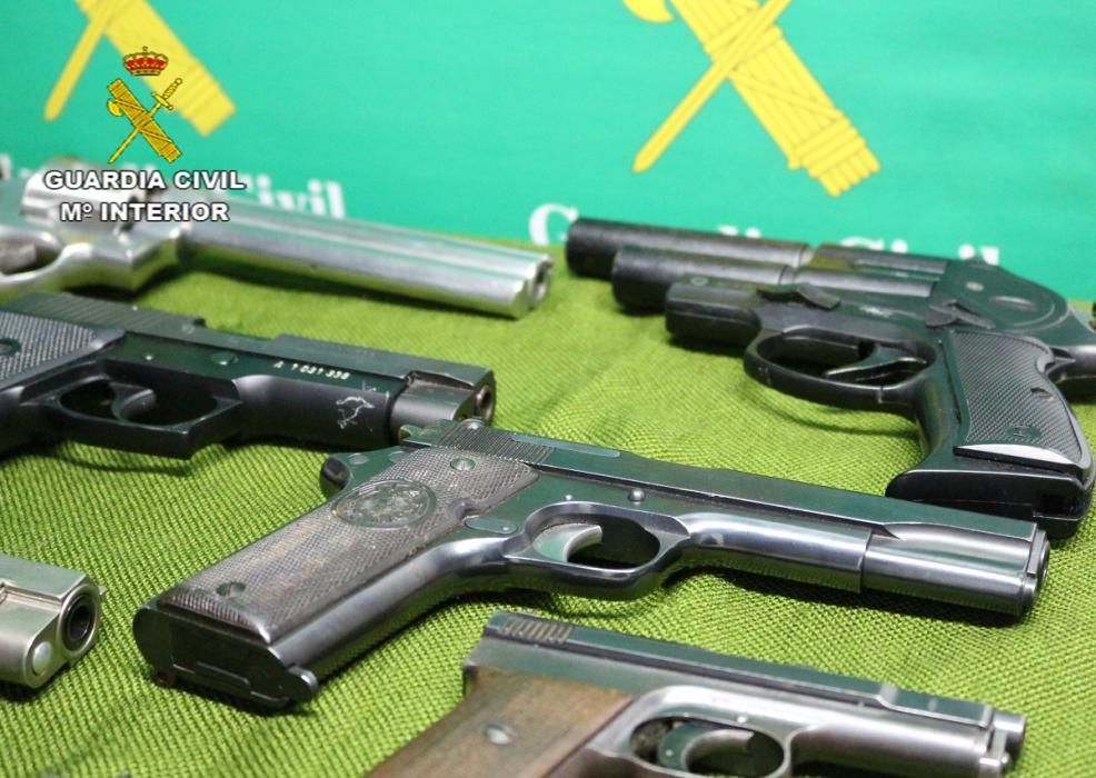 Armas incautadas por la Guardia Civil en Asturias