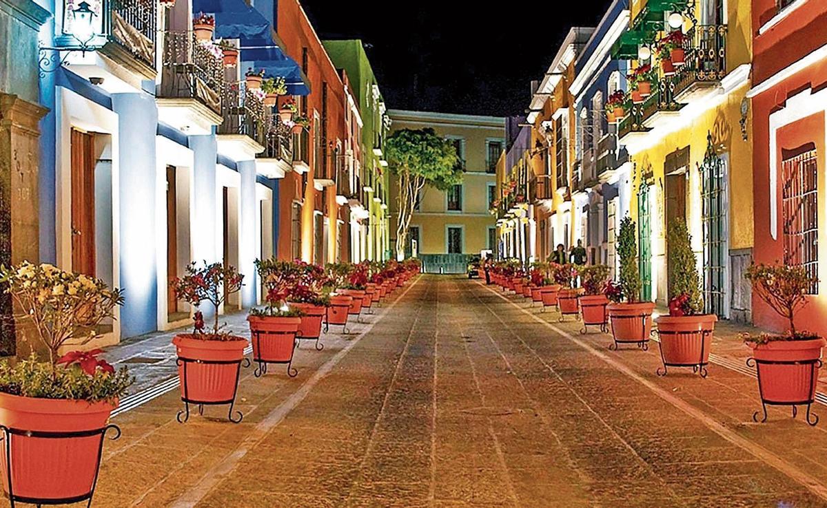 Calle de los Sapos, en el barrio colonial de Puebla
