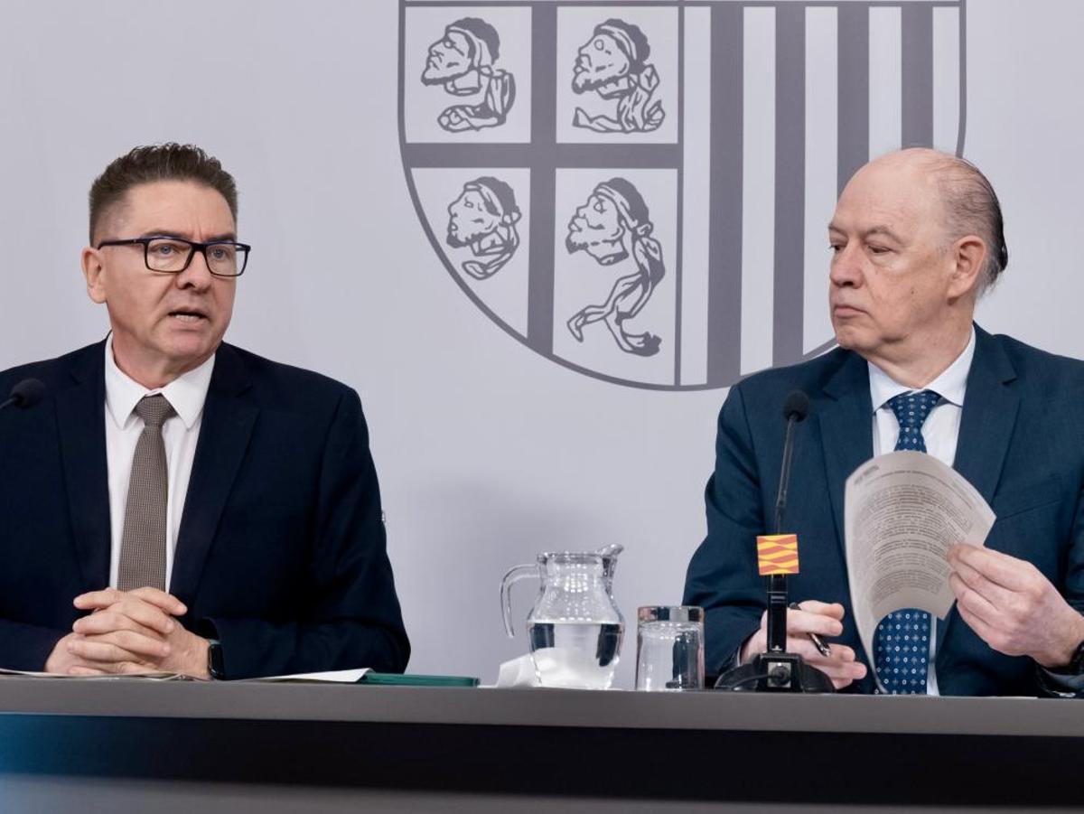 Miguel Ángel Lafuente y Ángel Sanz, en la rueda de prensa.