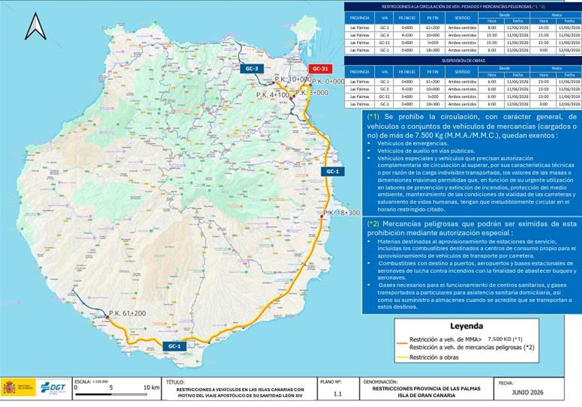 Mapa con todas las restricciones de Gran Canaria