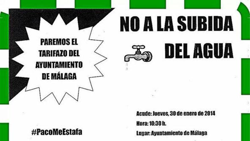 Dos carteles que están circulando por las redes sociales, en los que se convocan a los ciudadanos para protestar contra la subida del agua.