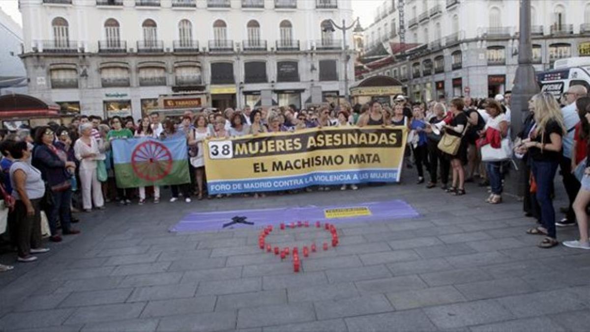 Protesta contra la violencia machista, el martes pasado en Madrid.