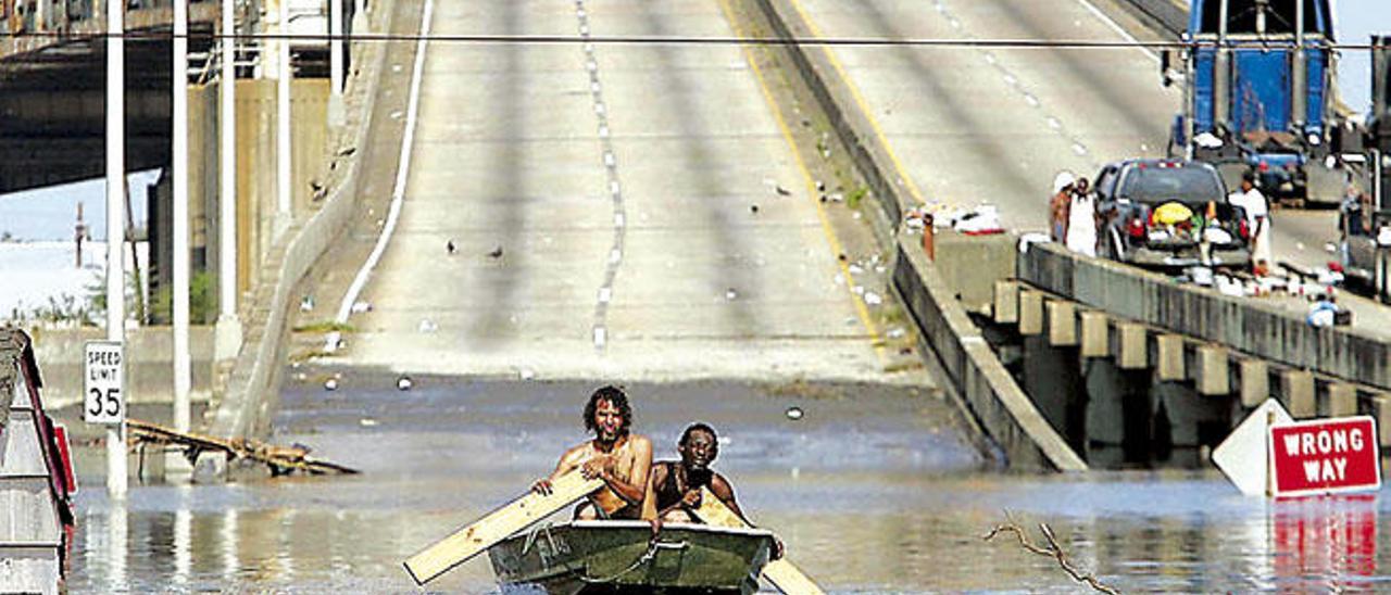 Supervivientes del huracán Katrina.