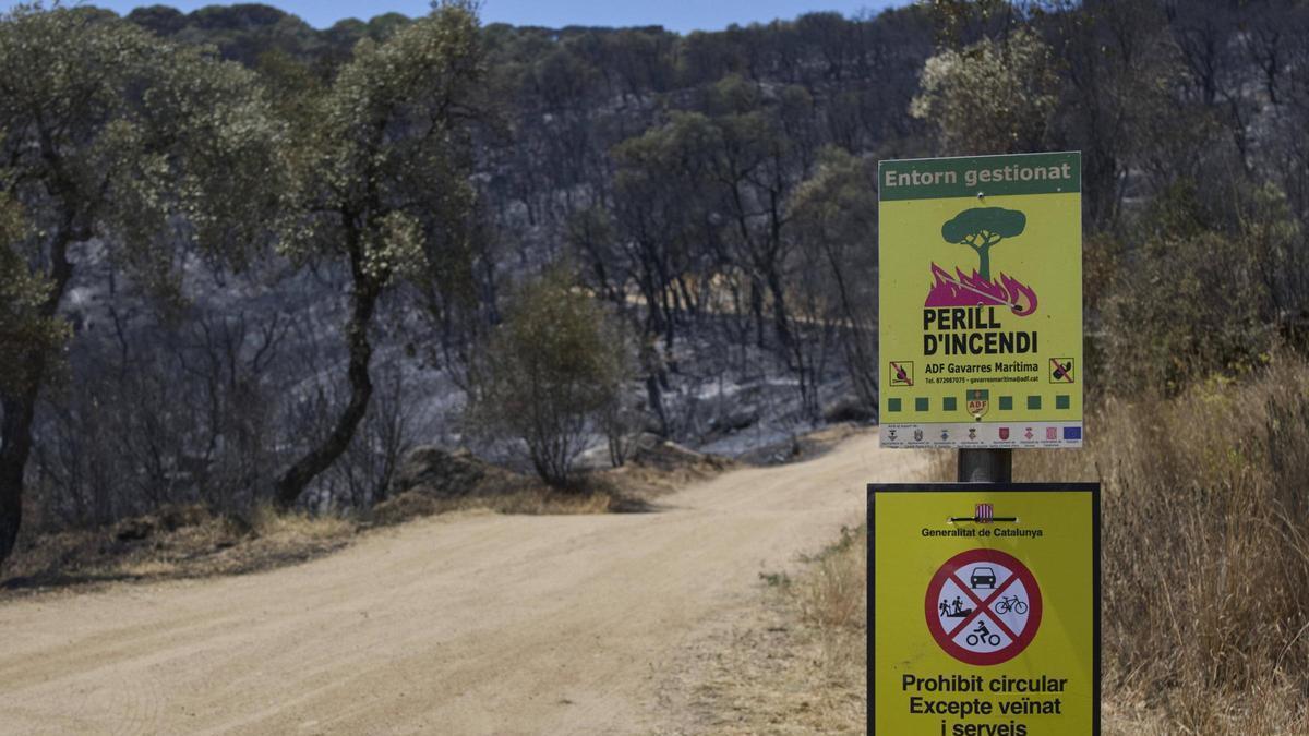 Els municipis afectats pel risc extrem d'incendi es concentren al Baix Empordà i al Gironès.