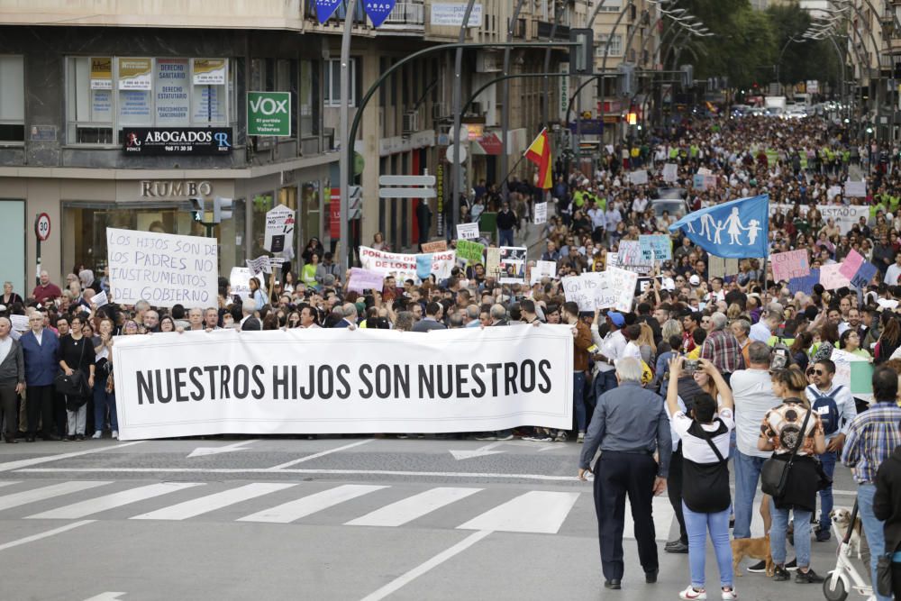 Protesta a favor del pin parental en Murcia