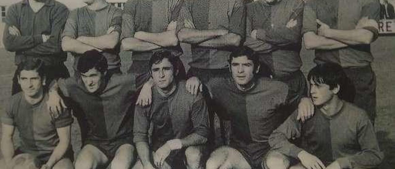 Un once del Langreo en la temporada 1971-72.