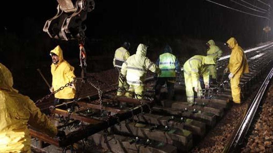 Obras del corredor mediterráneo en Nules.