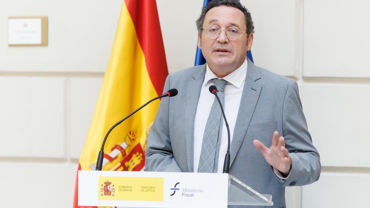 El fiscal general del Estado, Álvaro García Ortiz, durante la presentación de los avances en la transformación digital de la Fiscalía