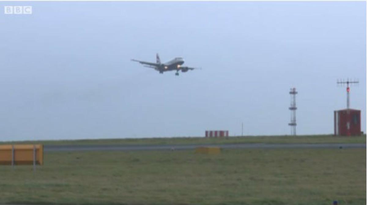 Forts vents a l’aeroport de Leeds.