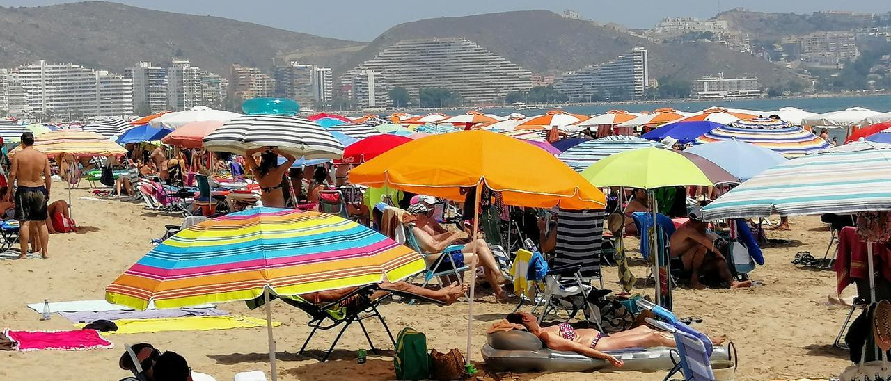 Estado que presentaba la playa de San Antonio el pasado fin de semana.