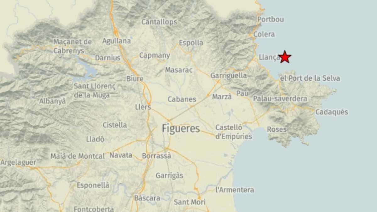 L'epicentre del sisme de Colera ha tingut lloc al mig de l'aigua. ICGC