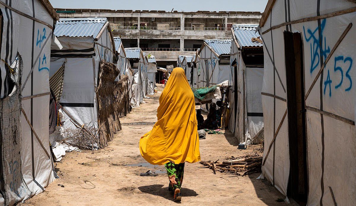Un campamento para desplazados internos en Borno, Nigeria.