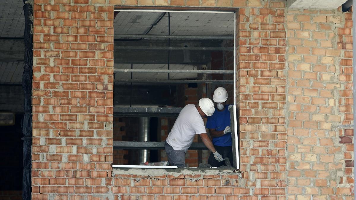 Obras de construcción de viviendas.