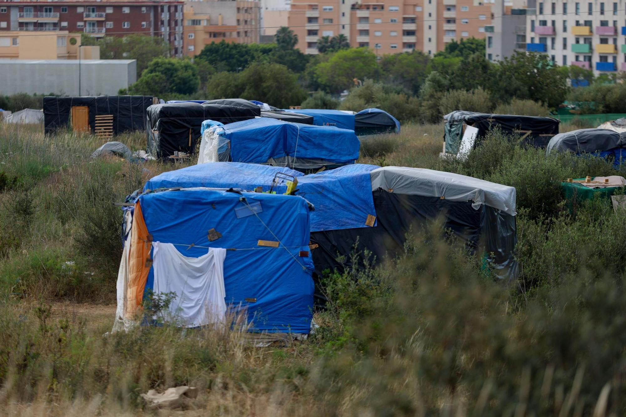 Poblado chabolista en la zona del recinto ferial de Ibiza