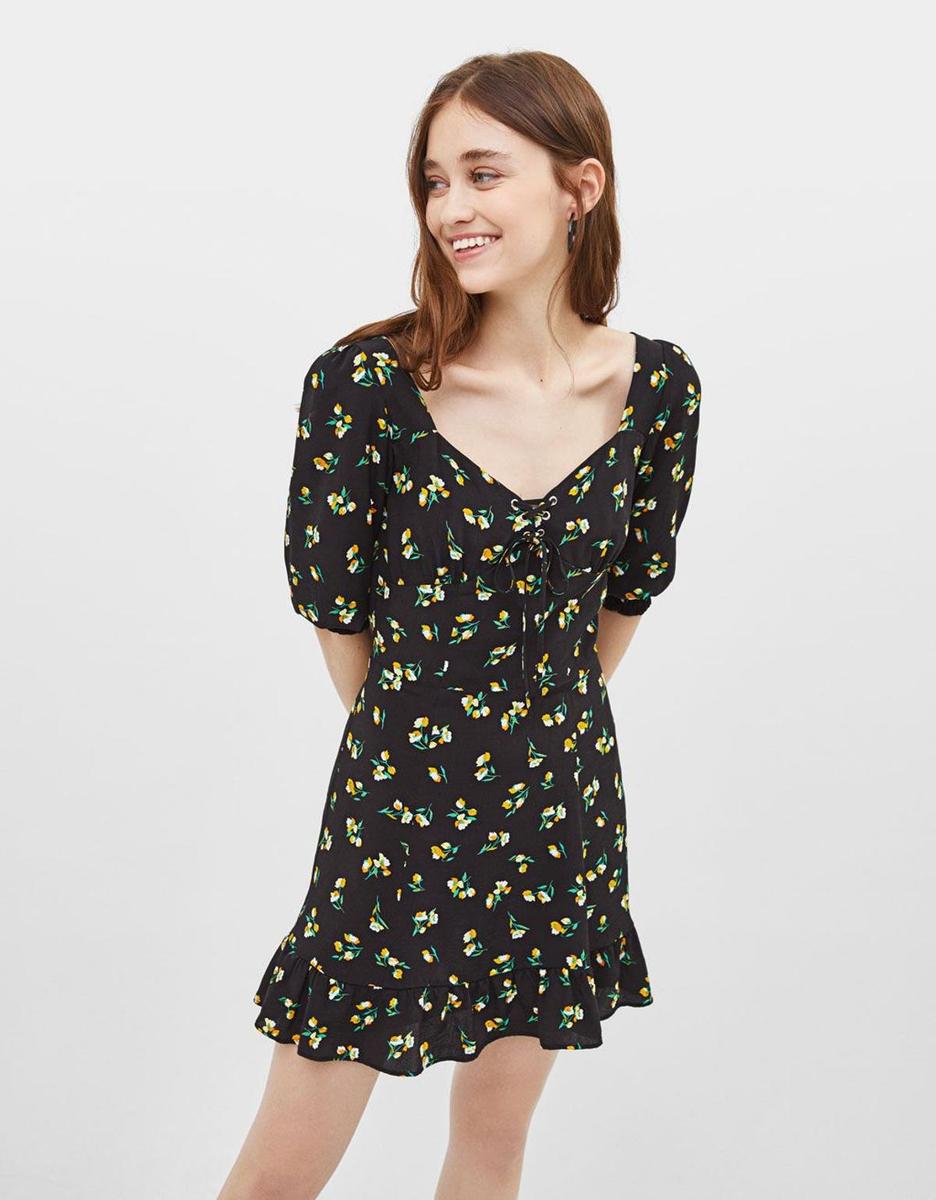 Vestido estampado de Bershka