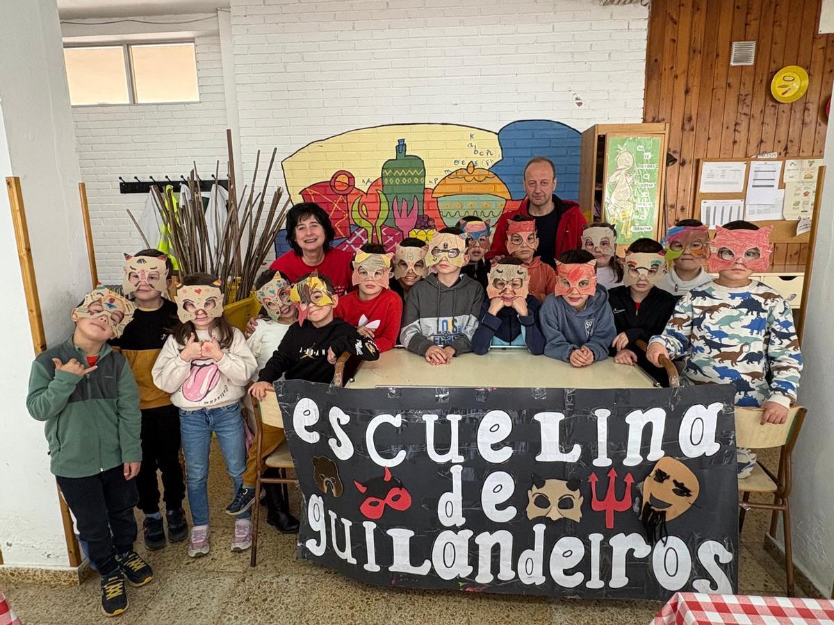 Escuelina de guilandeiros en Navelgas en 2025.