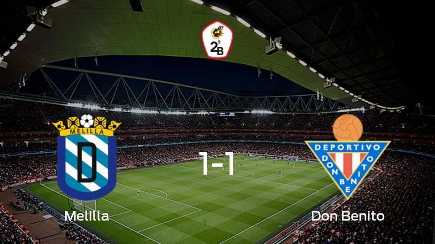 El Melilla y el Don Benito terminan su encuentro liguero con un empate (1-1)