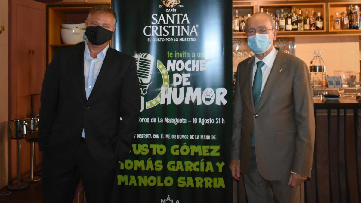 Diego Benítez, director de Café Santa Cristina, y el alcalde de Málaga en la presentación de este evento.