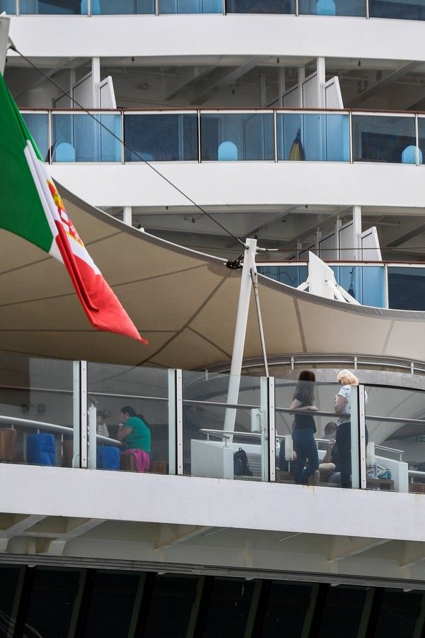 Cruceristas en el muelle Santa Catalina