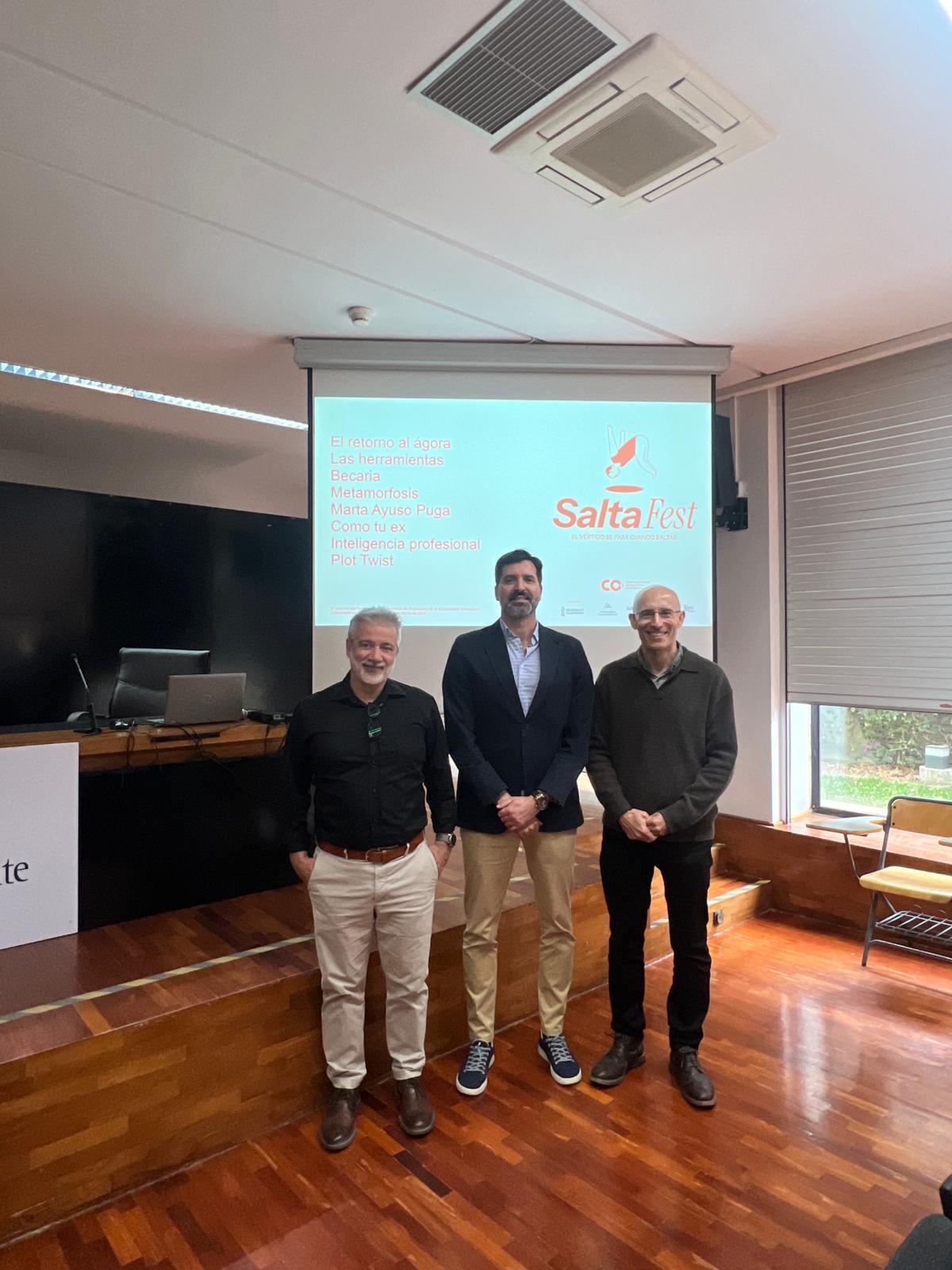 Victor Roca, Colegio Oficial de Publicidad y Relaciones Públicas de la CV; Paco González, Generalitat Valenciana y Vicente García, Universidad de Alicante.