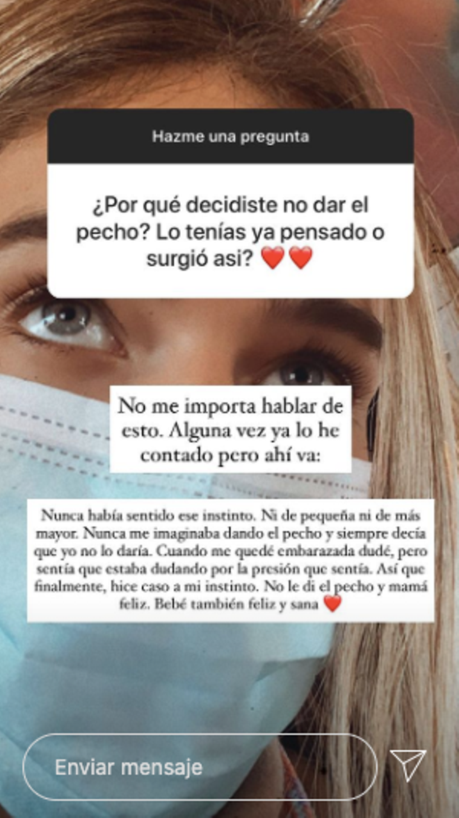 Laura Escanes explica el motivo de no dar el pecho a su hija