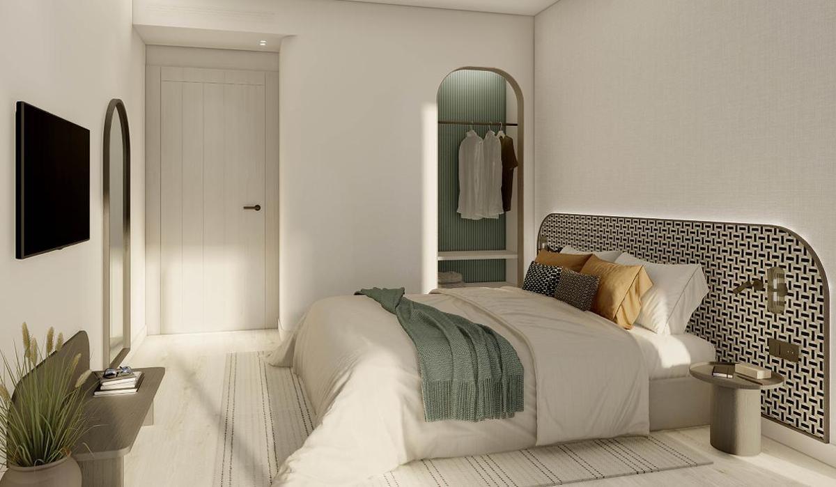 Imagen de cómo será una de las habitaciones.