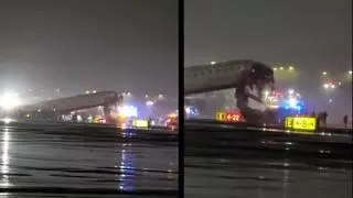 Choca un avión de Air Canada contra un camión de bomberos en el aeropuerto de LaGuardia (Nueva York)