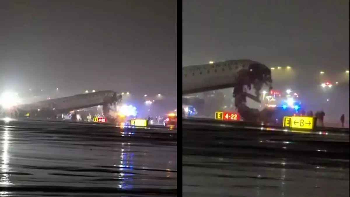 Choca un avión de Air Canada contra un camión de bomberos en el aeropuerto de LaGuardia (Nueva York)