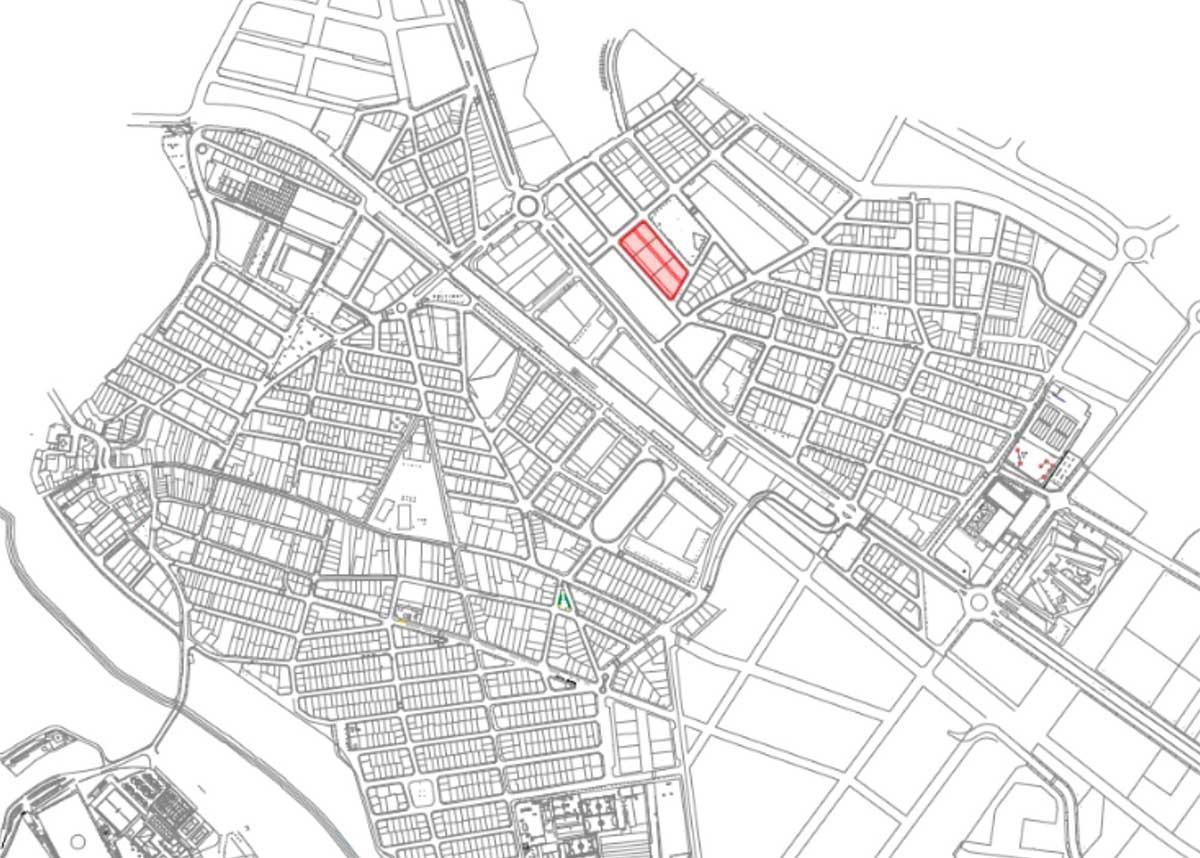 Plànol amb la ubicació del solar on es construiran els habitatges de protecció oficial